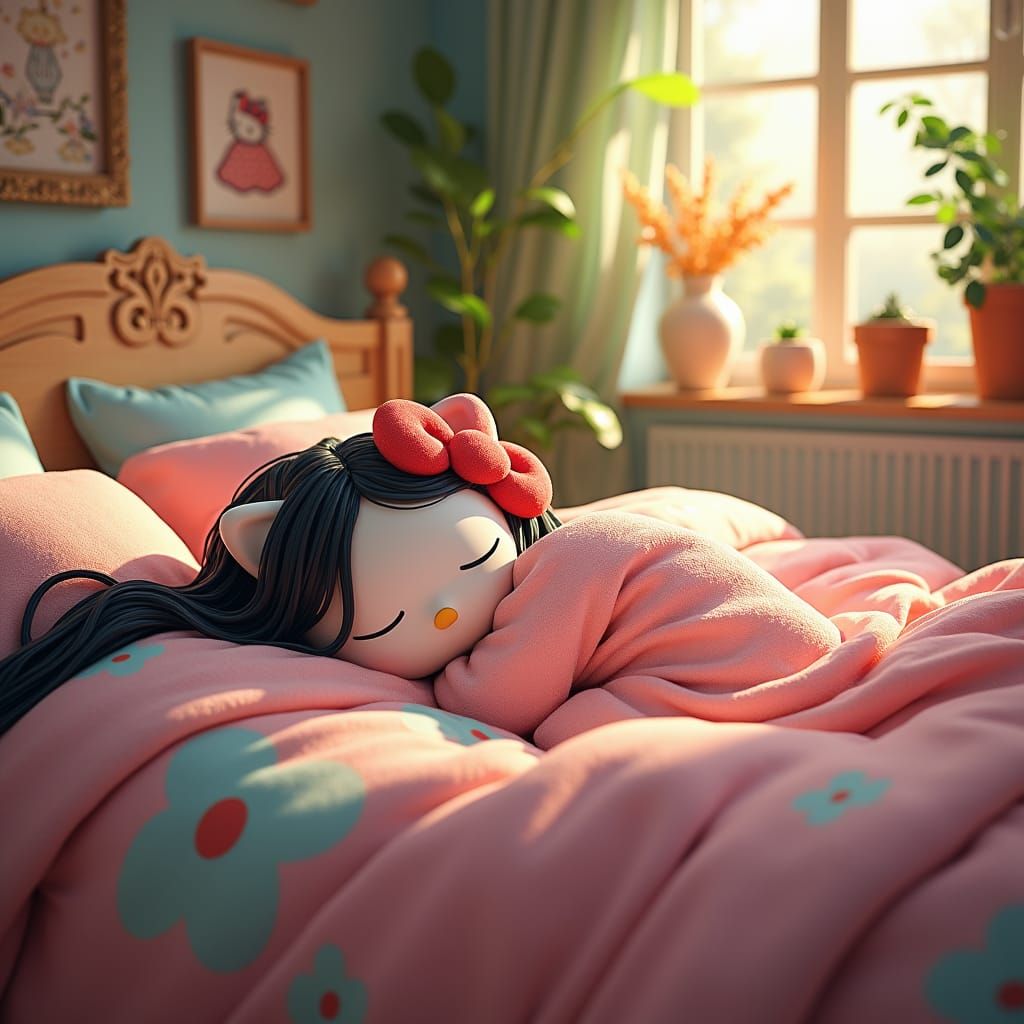 Hello Kitty Sleeping Beauty in Dreamy Bedroom