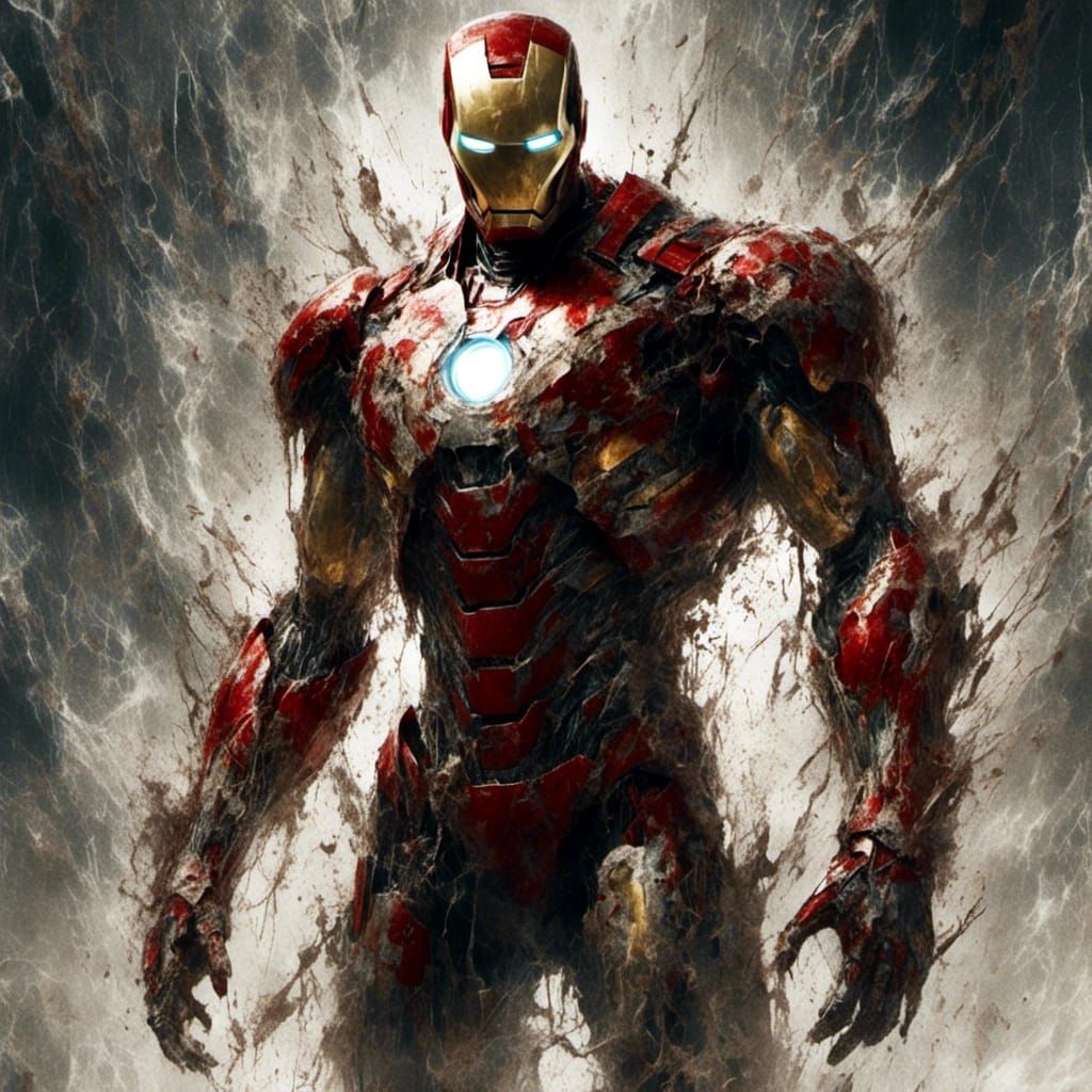 Iron Man in Anime Manga Style