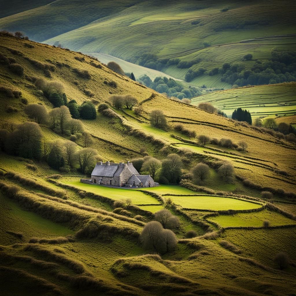 Woven Welsh Landscape in Sharp Focus