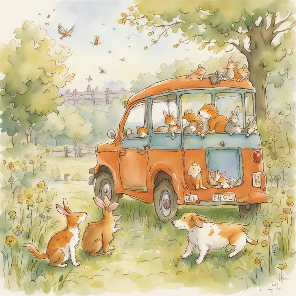 Charming Illustration in Children's Book Style