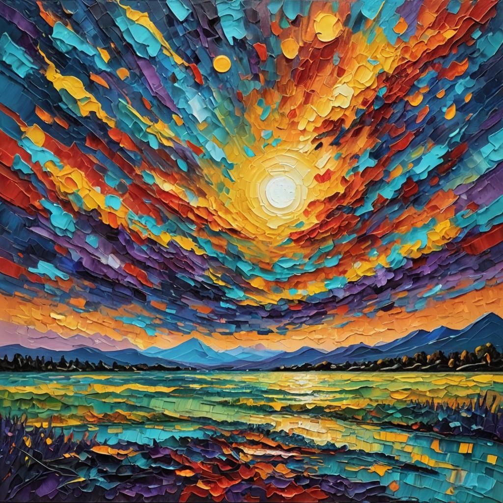 Surreal Impasto Painting of Calm Before Storm
