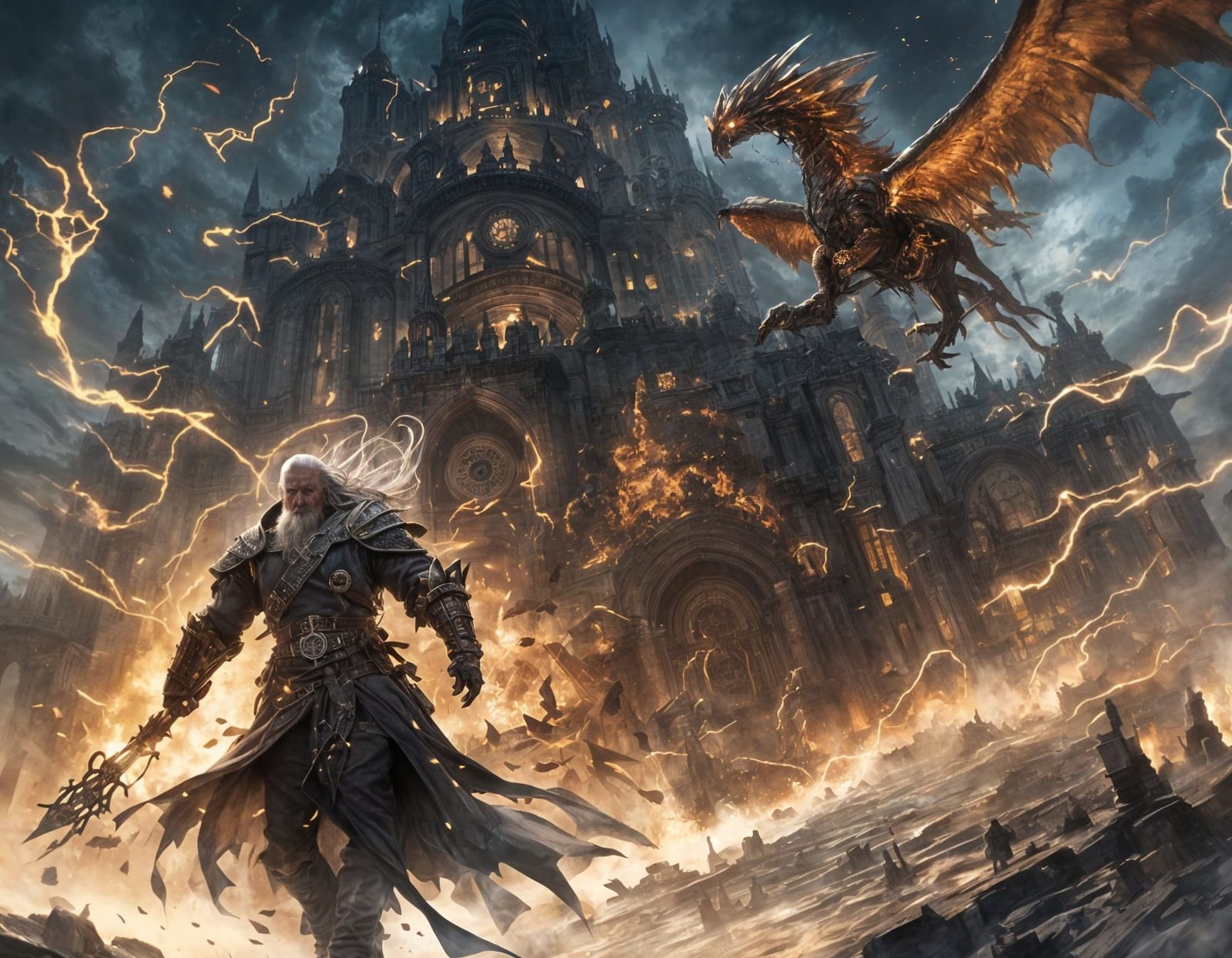 Medieval Wizard Opens Portal to Modern City