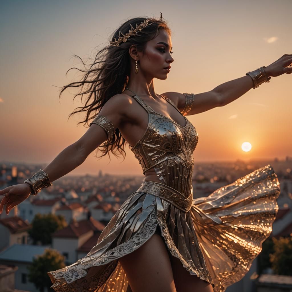 Hyperdetailed Dancer in Sunset, 3D Shading