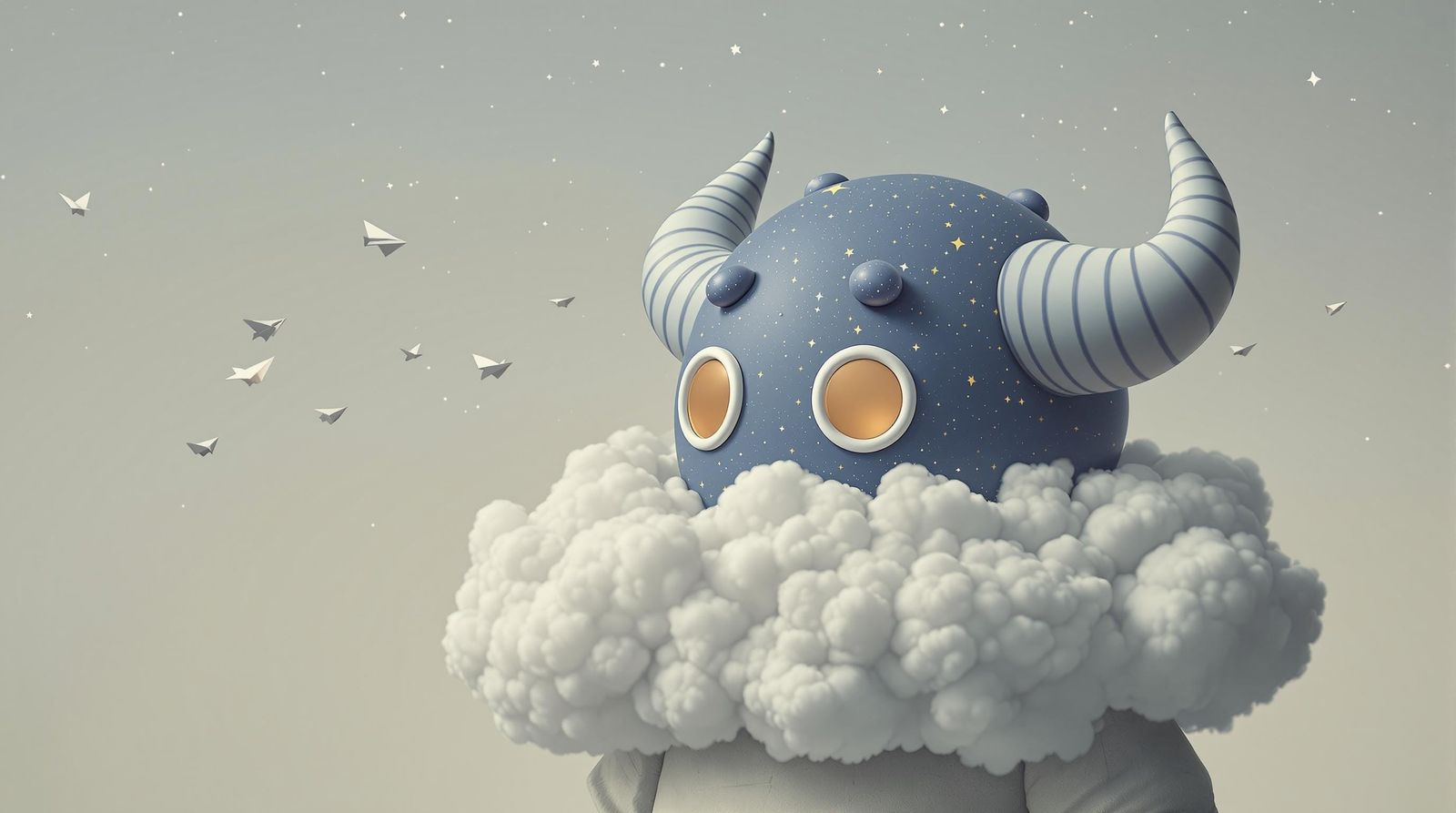 Ethereal Starlight Guardian with Oversized Head and Soft Clo...