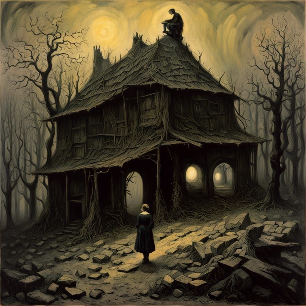 Goth Model in Dystopian Coffee Shop, Grainy Black and White ...