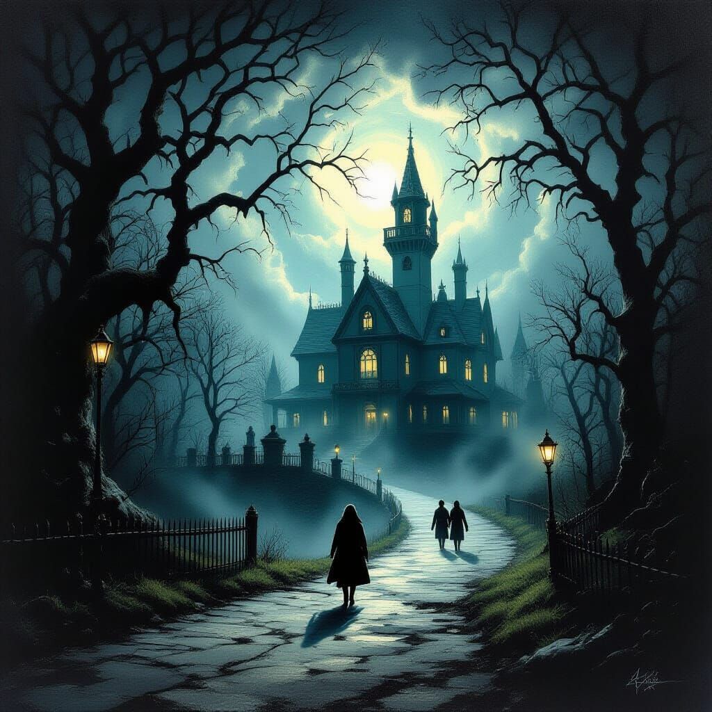 Sinister Game of Life in Epic Fantasy Oil Painting Style