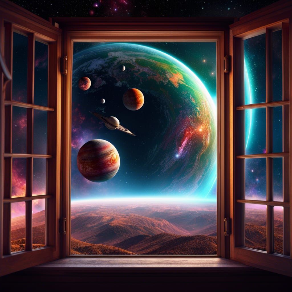 Window to a Vibrant Galaxy: Epic Cinematic View