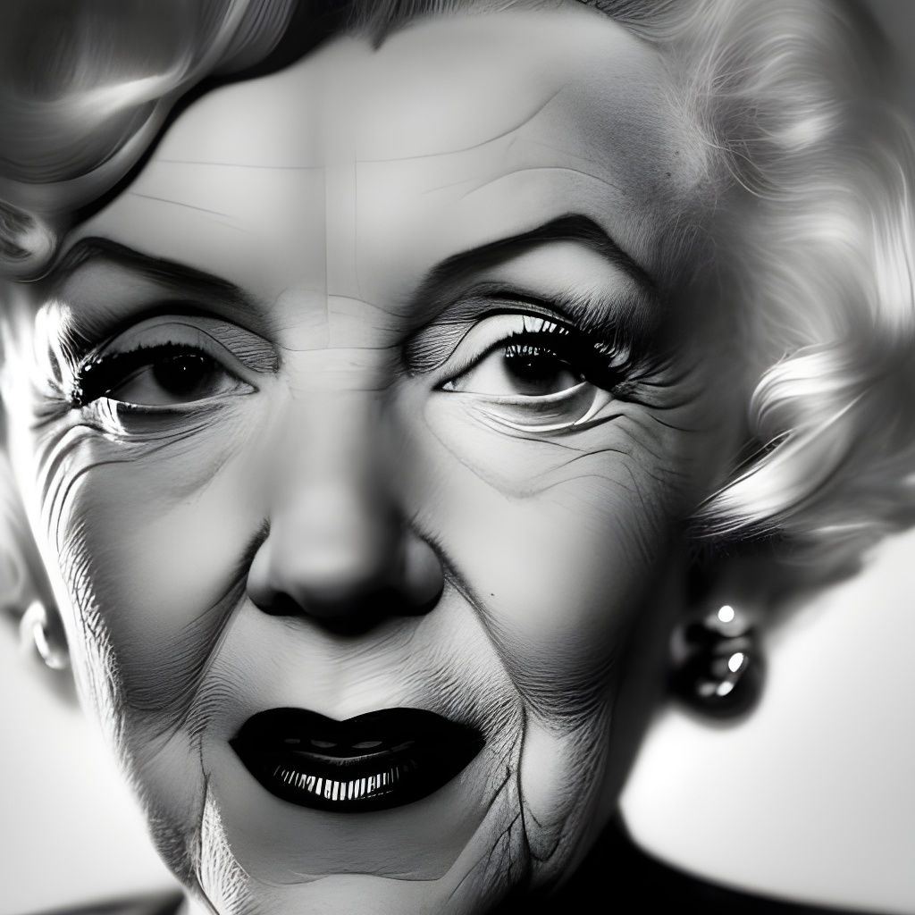Marilyn Monroe: An Aged Portrait in Photographic Style