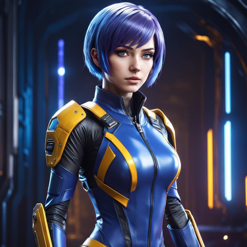 Anime Sci-Fi Girl in Hero Shooter Game