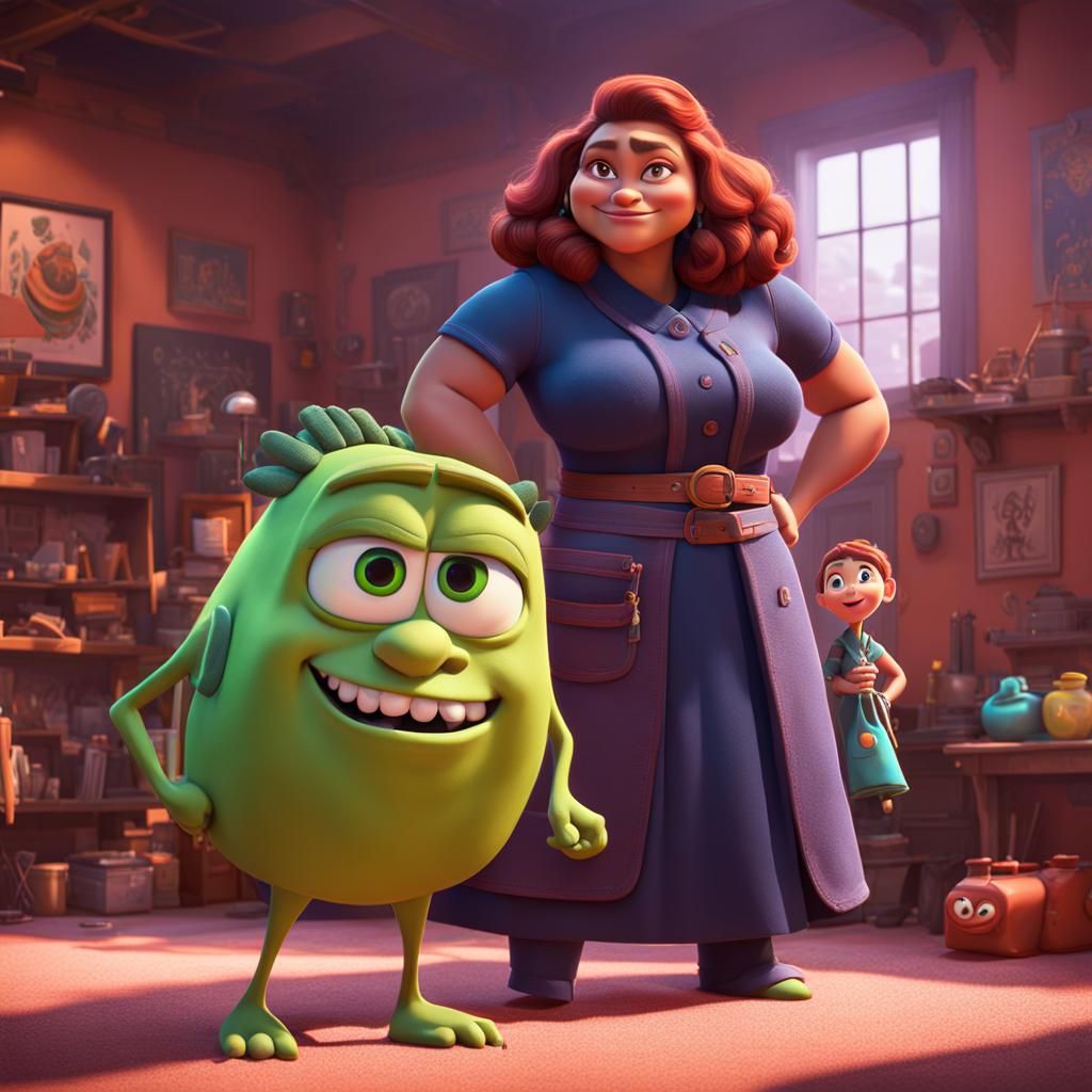 Strong Mother: Pixar-Style 3D Digital Art