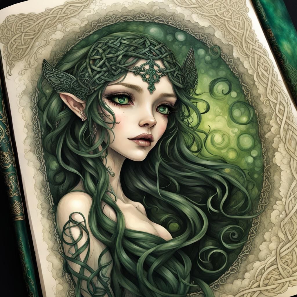 Celtic Journal Page in Gothic Fairy Style