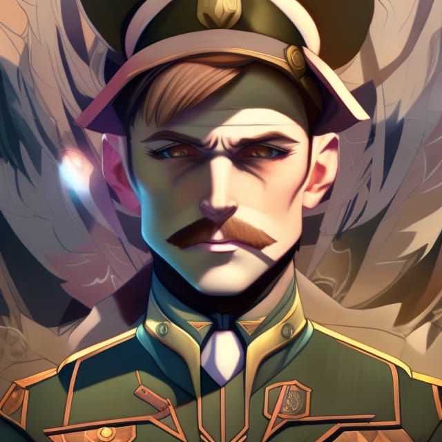 1920s Police Officer Portrait in Art Nouveau Style