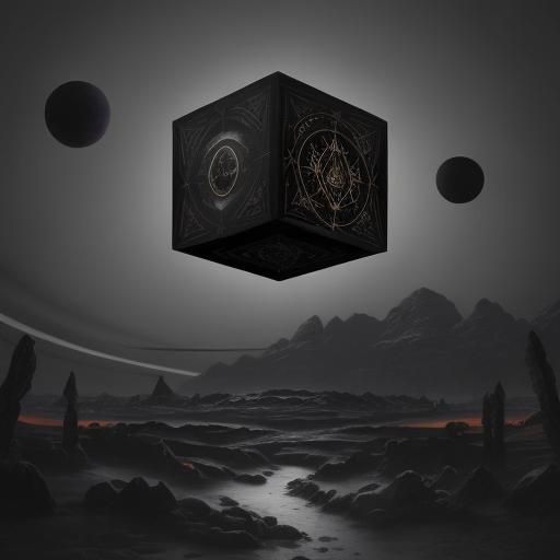 Surreal Saturn Black Sun in a Rainbow Hellscape