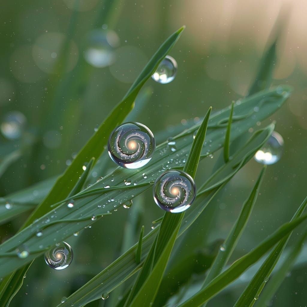 Cosmic Morning Dew, in Vibrant Hyper-Realism