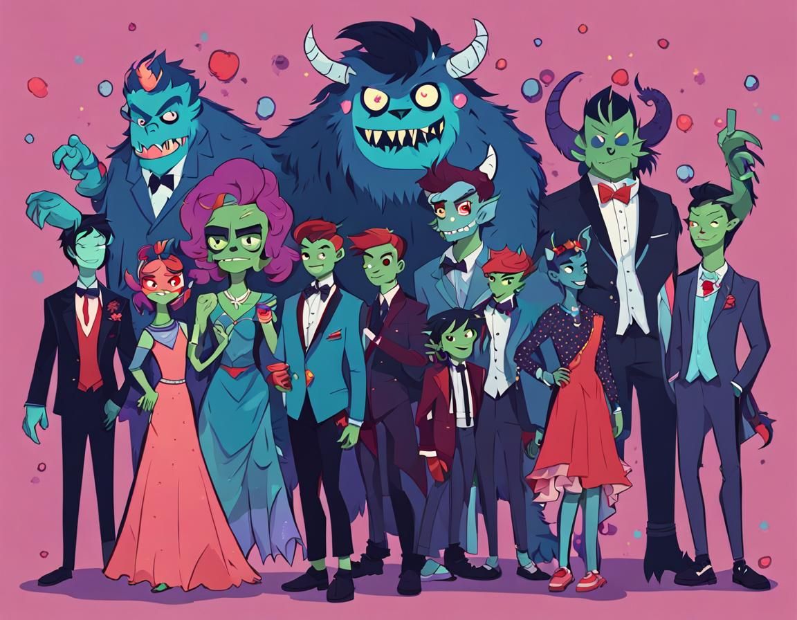Junior Monsters Attend Their High School Prom
