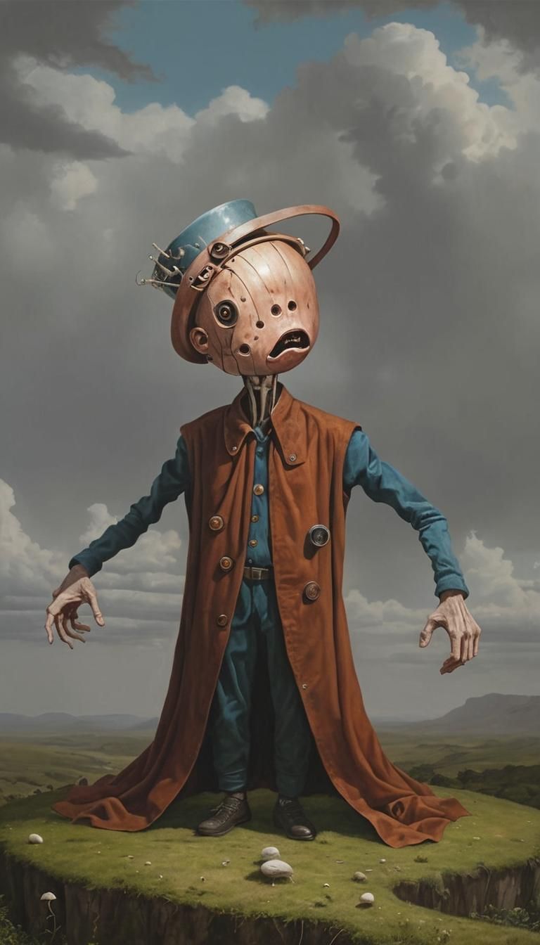 Surreal Hyperrealistic Portrait of a Strange Boy