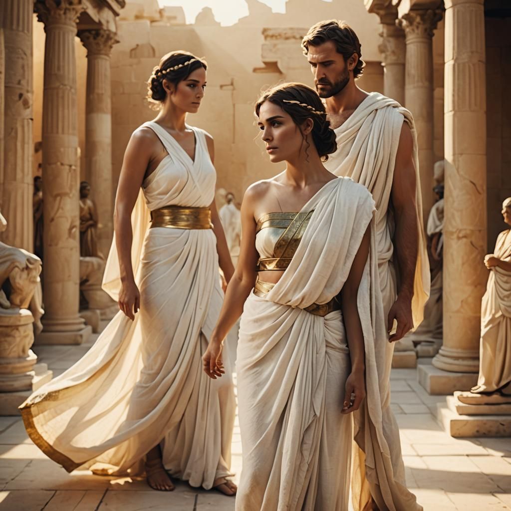 Ancient Greek Goddess and God in Classical Style