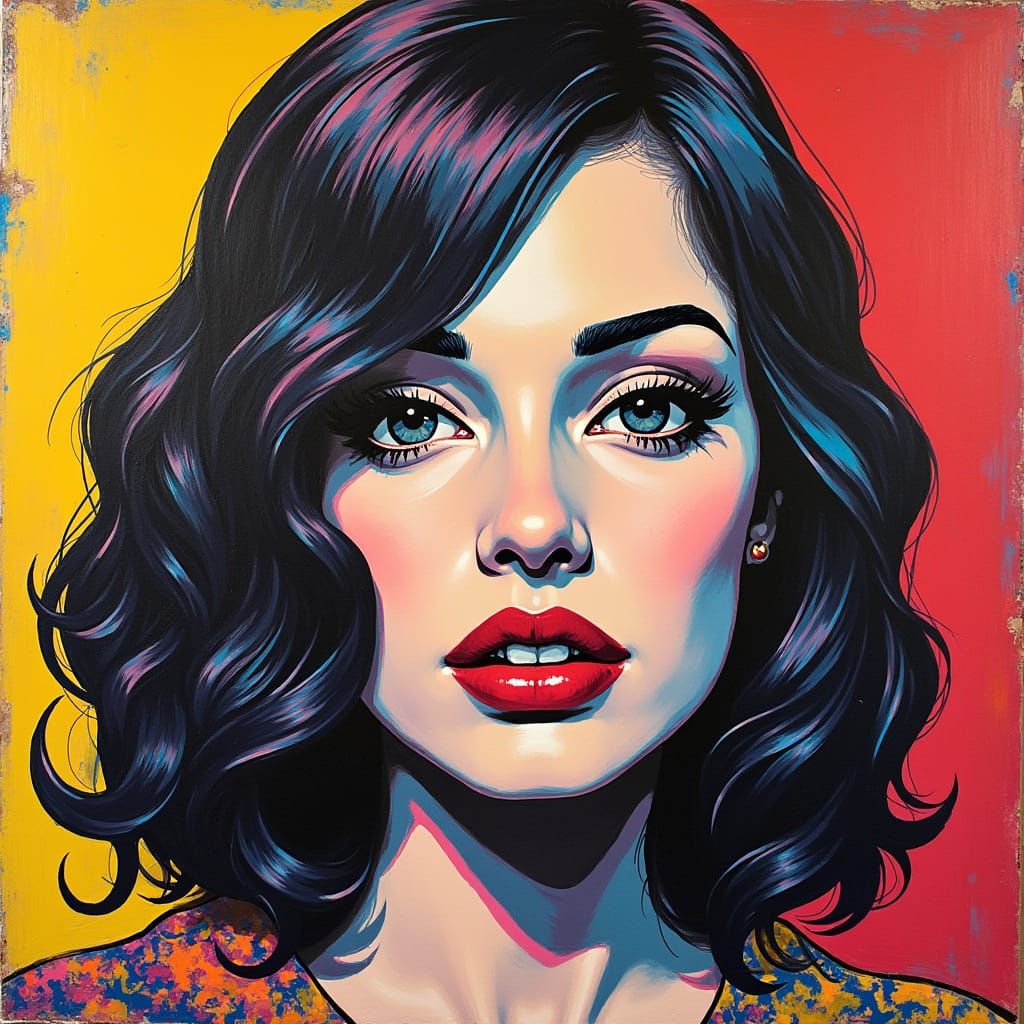 Pop Art Portrait of Siobhan in Jasper Johns Style