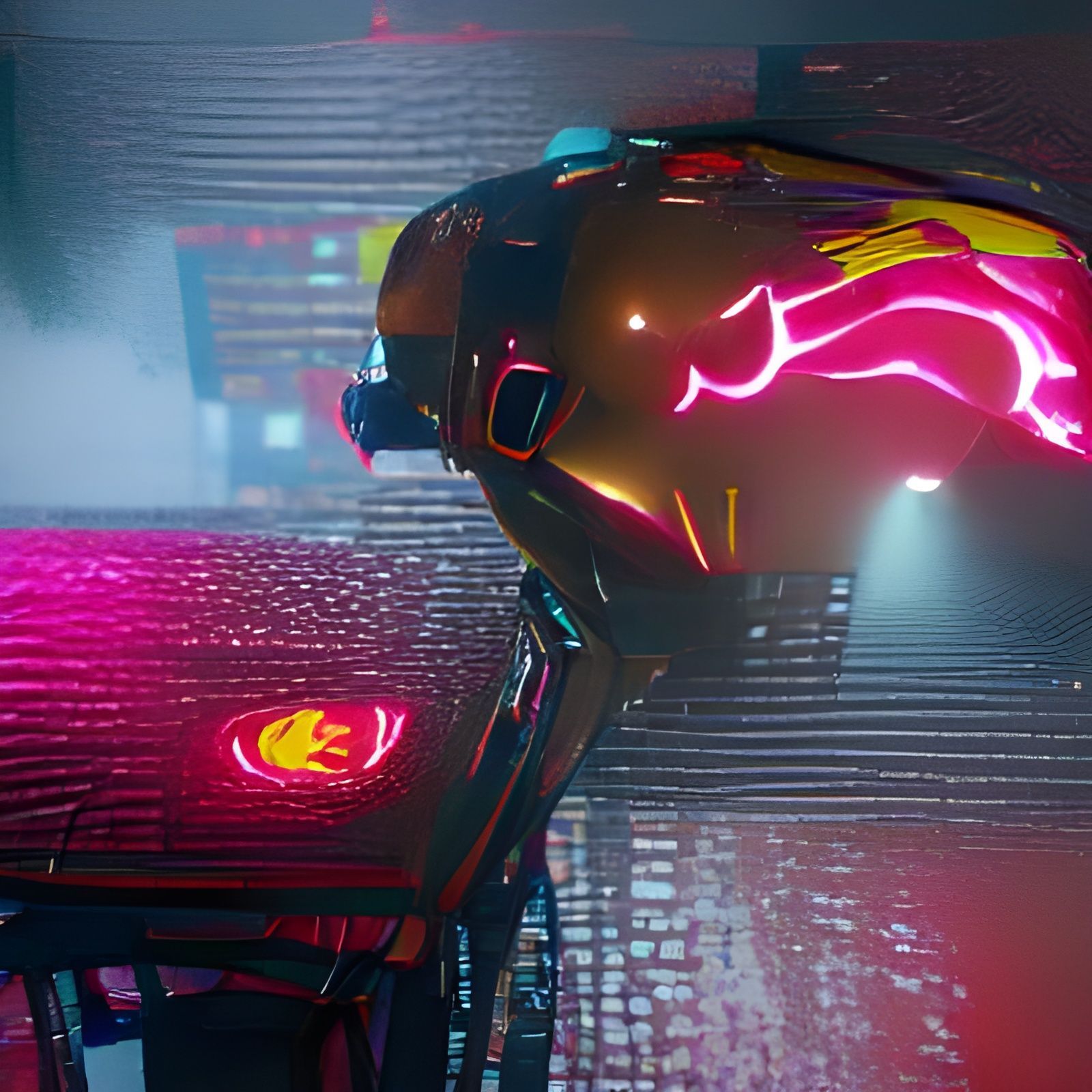 Iron Man in Cyberpunk 2099 Neon Style