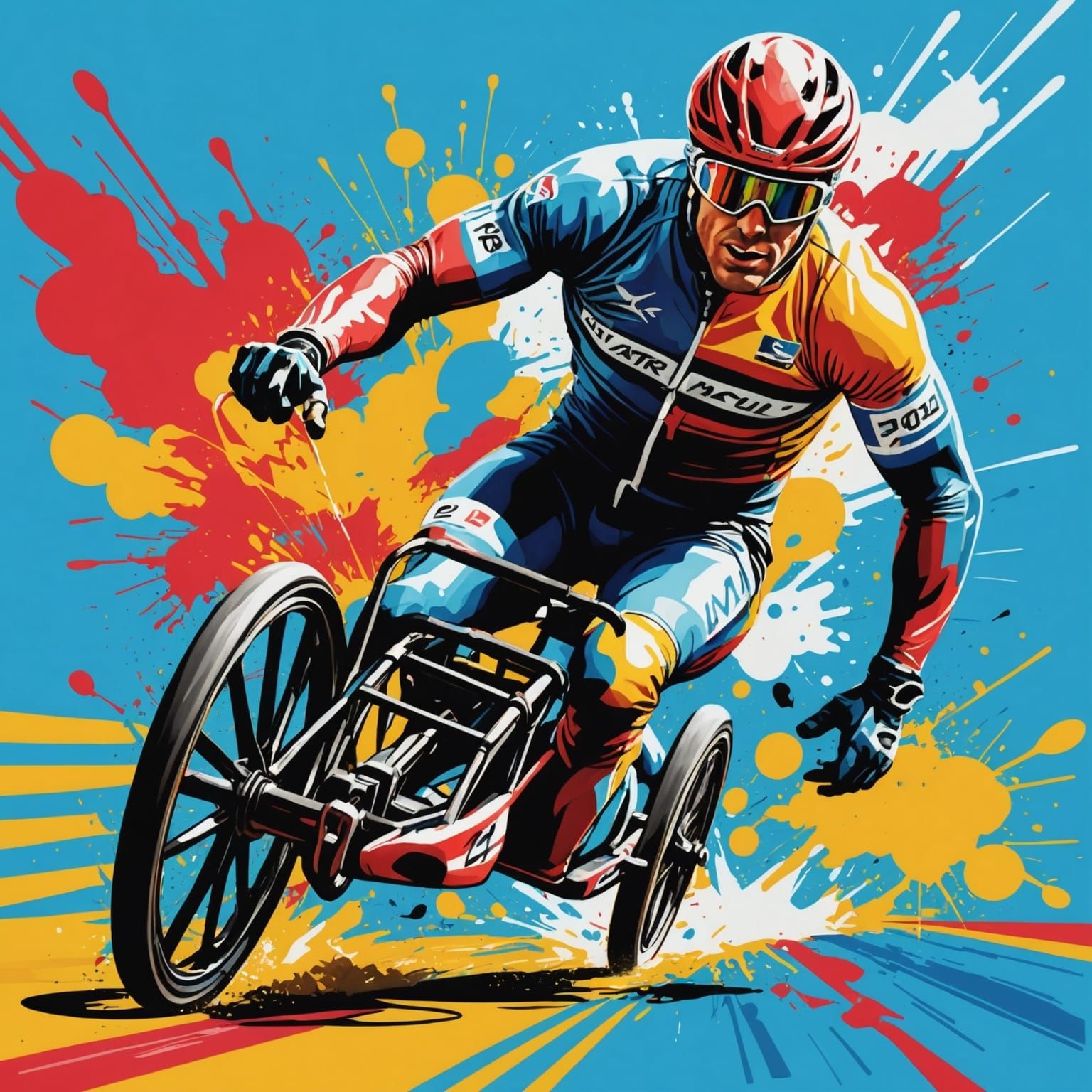 Paralympic Racer Wins: Pop Art Graffiti Style