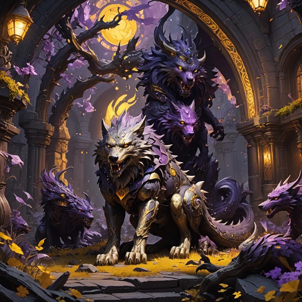 Wolf Dragons: Dark Fantasy Art in 8k Resolution