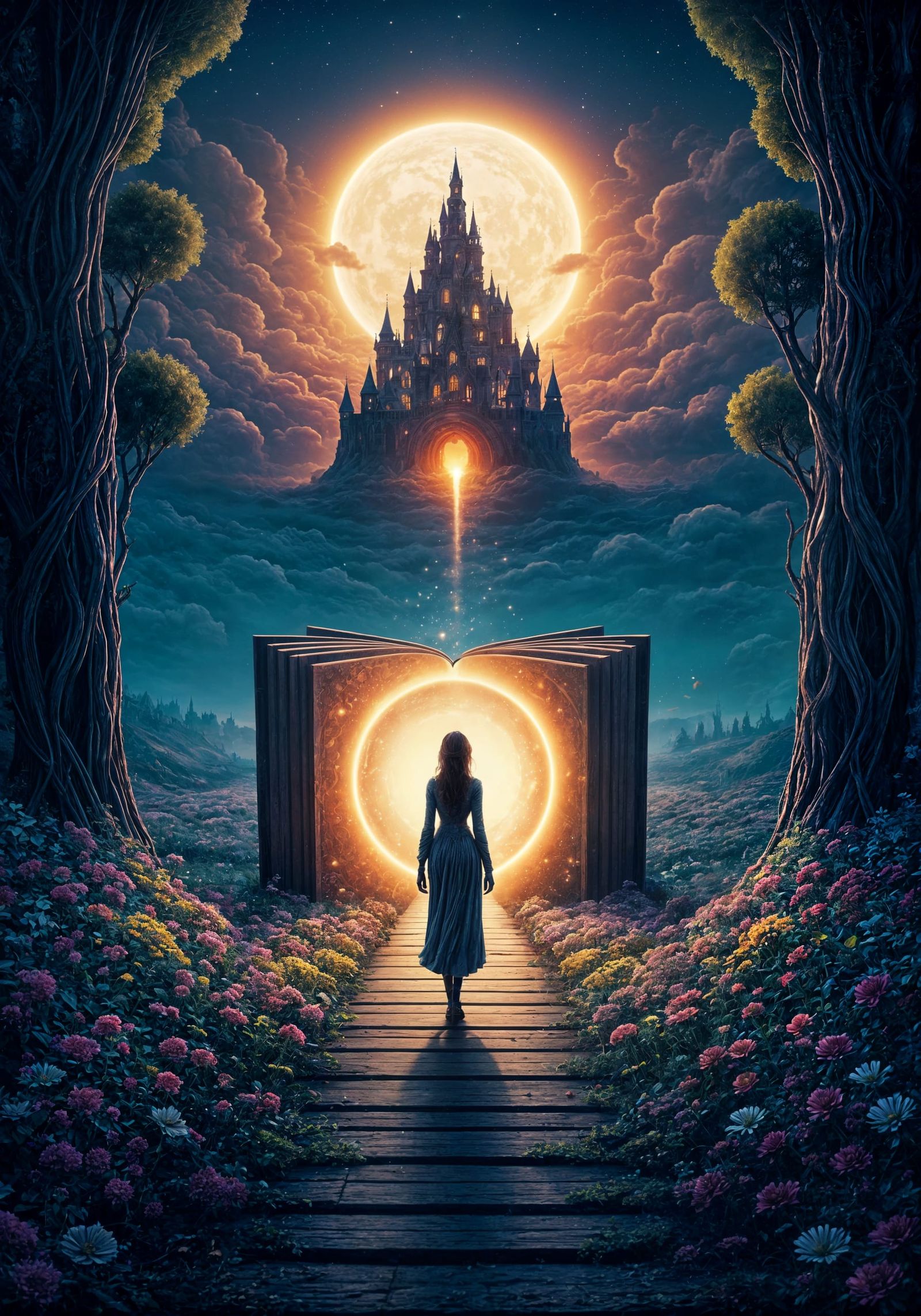 Surreal Landscape of Enchanted Realms in Whimsical Fantasy S...