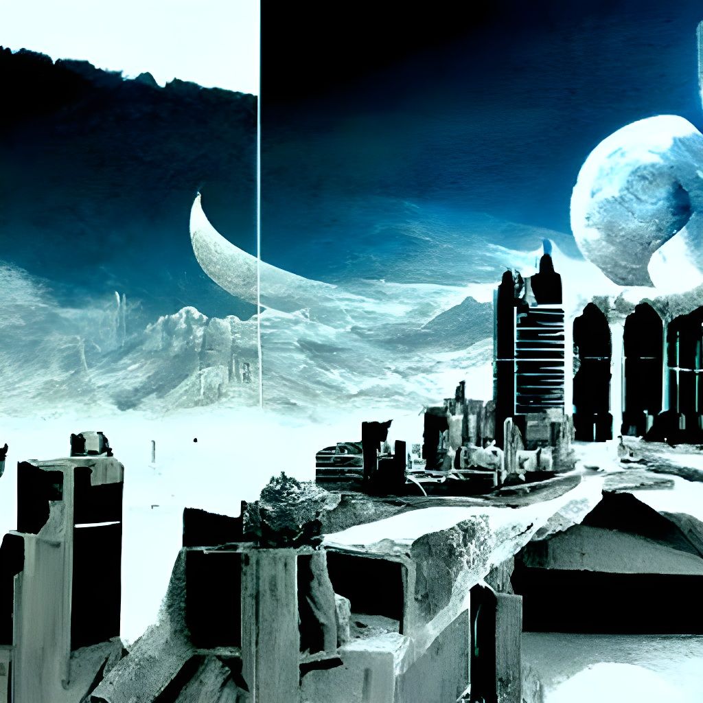 Detailed Matte Painting of a Lunar City