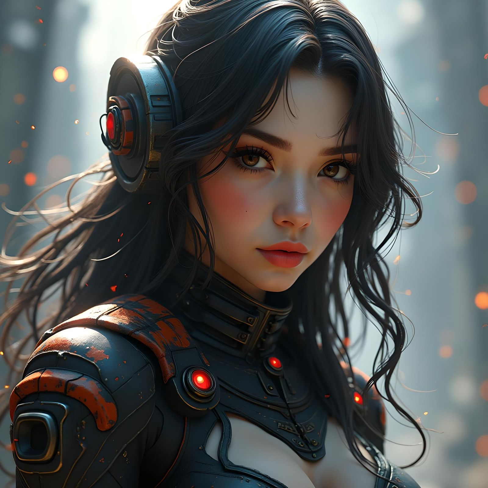 Anime Sci-Fi Soldier Portrait in Hyperrealistic Style