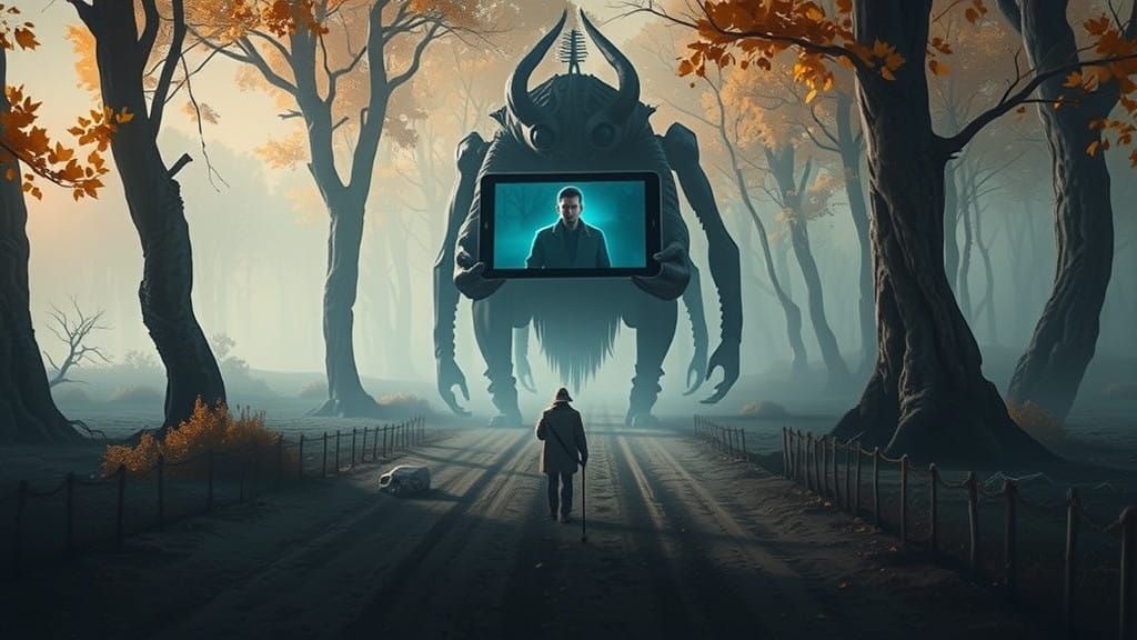 Ethereal Being Emerges from Forest, Captured by Traveler's H...