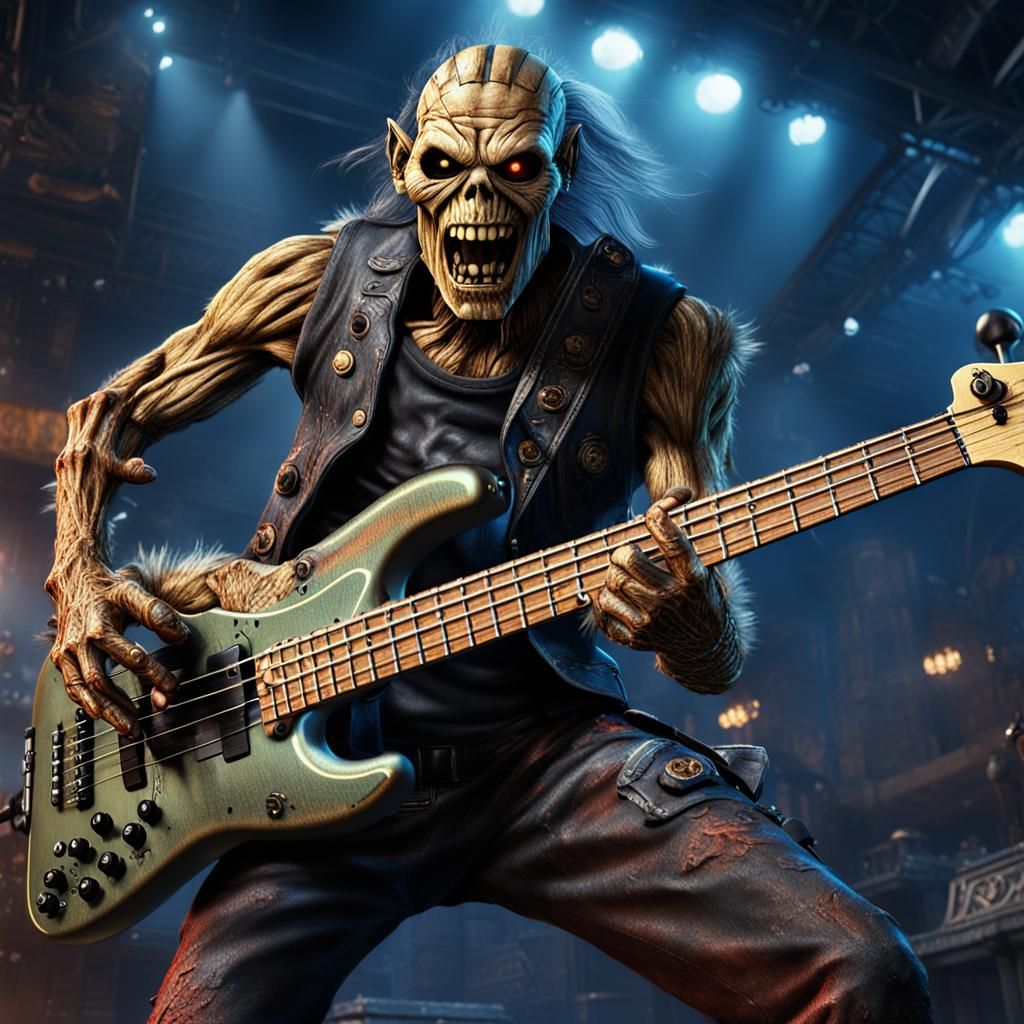 Eddie From Iron Maiden Plays Bass: Detailed Matte Painting