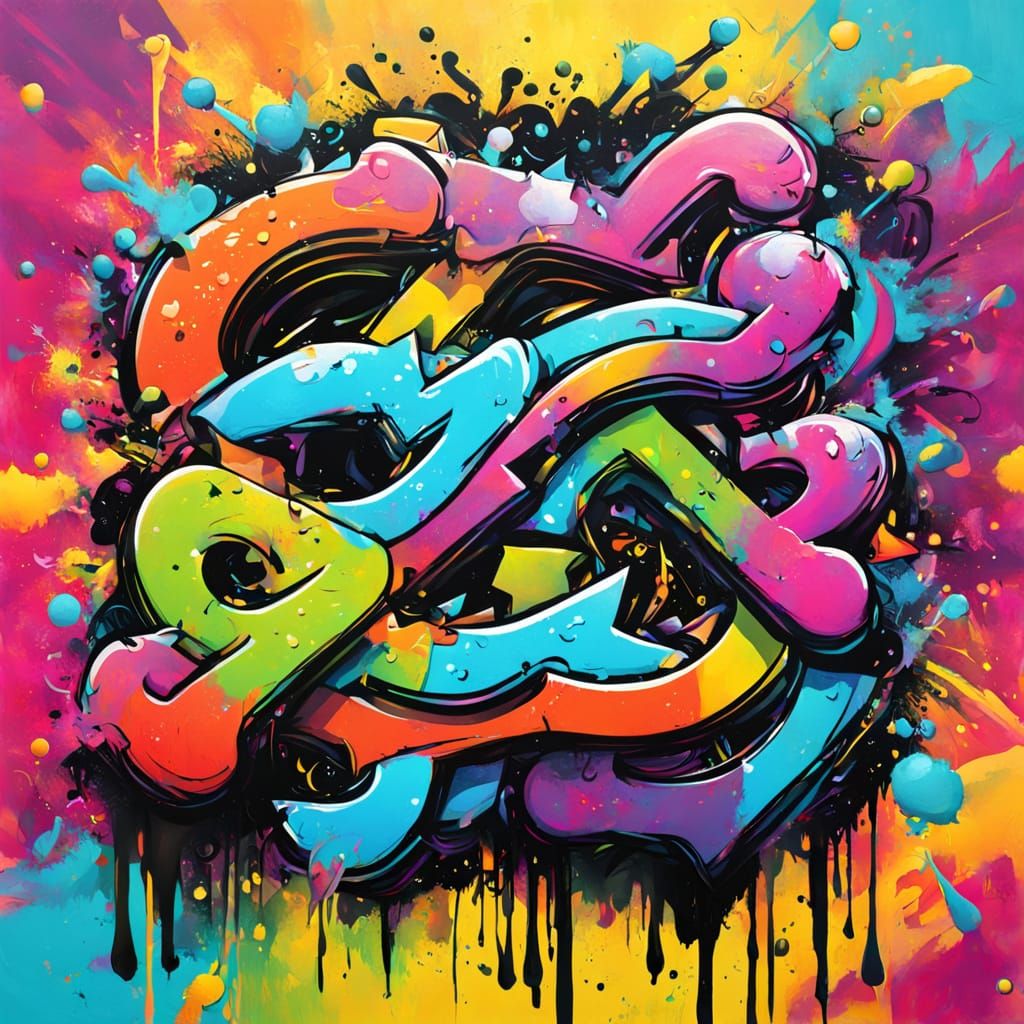 Vibrant Graffiti Art with Melting Colors