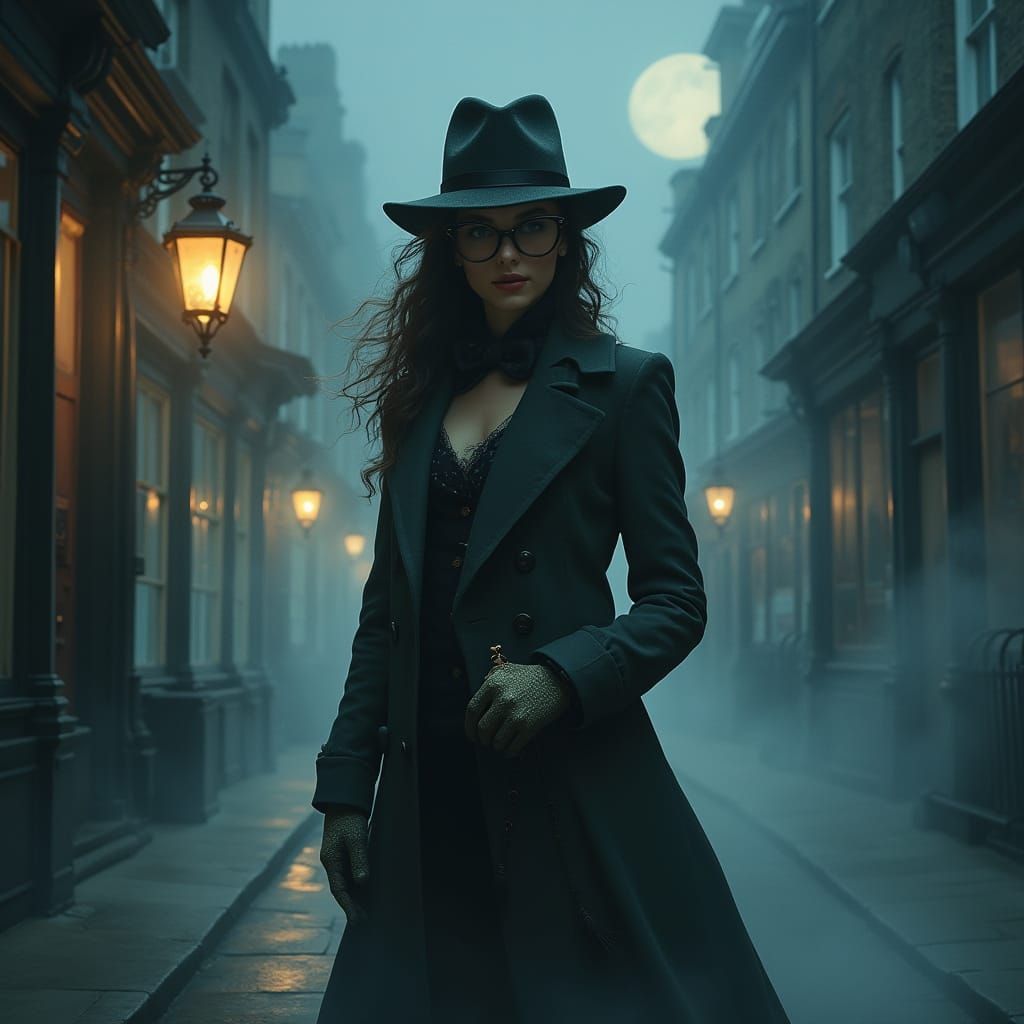 Vintage Detective in Mystical London Fog