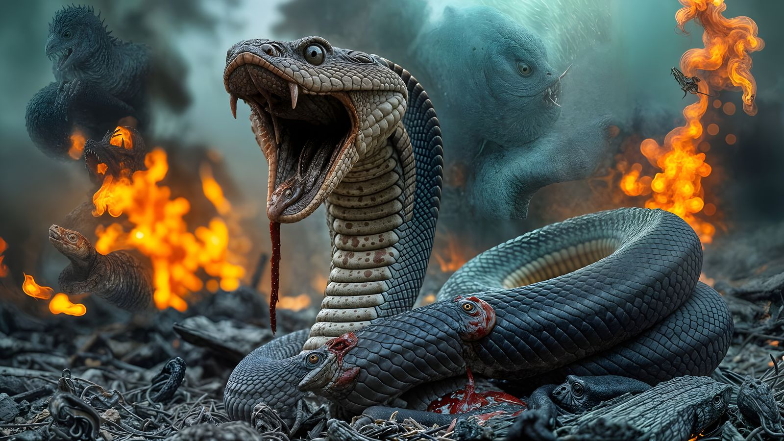 Cyberpunk Cobra Reaps Carnage in Blazing Metropolis