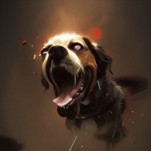 Sinister Crazy Dog Digital Painting