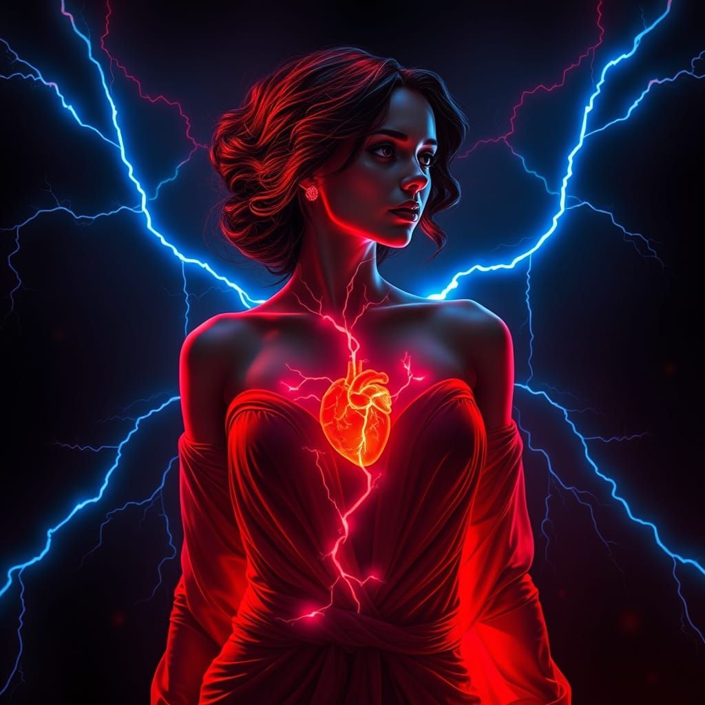 Fiery Mind-Body Connection in Digital Art Style