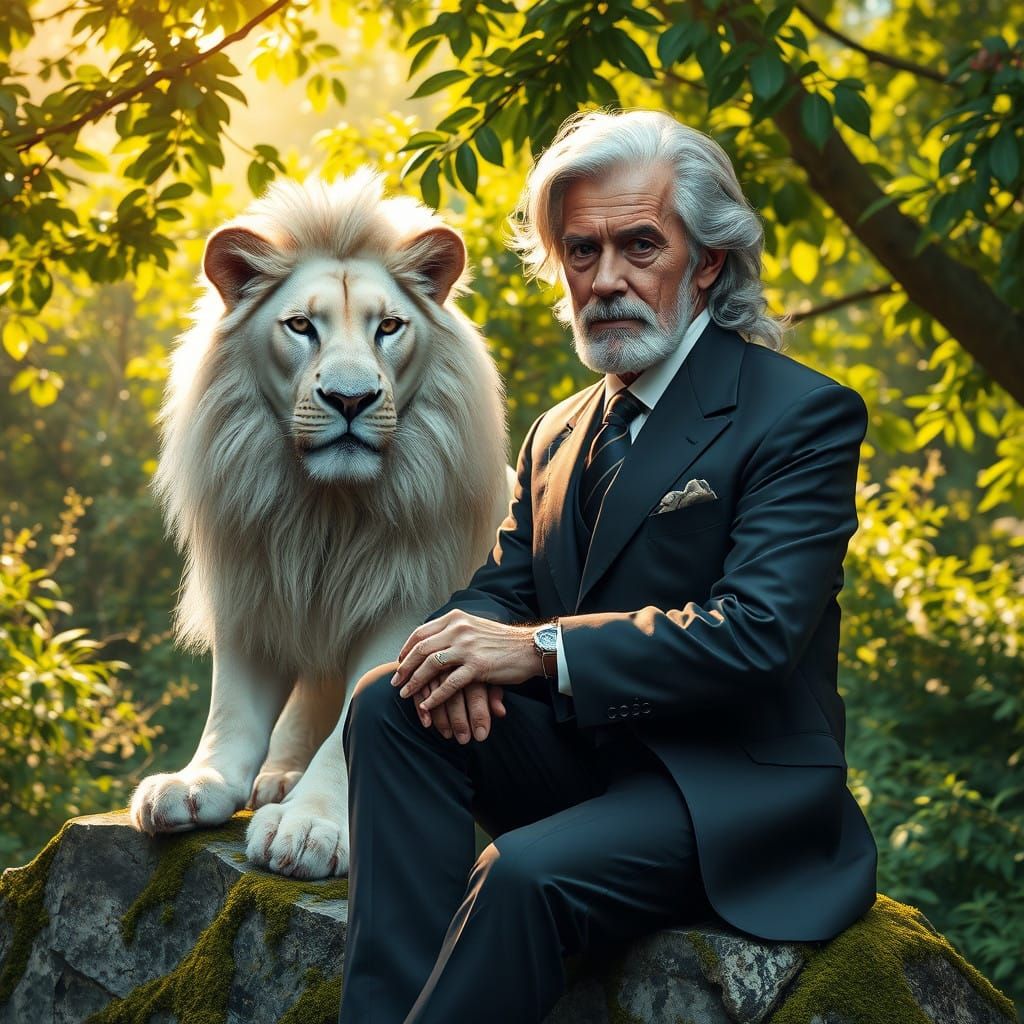 Dignified Gentleman Surrounded by Regal Majesty