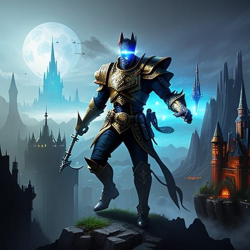 Cyberpunk Fantasy Characters in Futuristic World