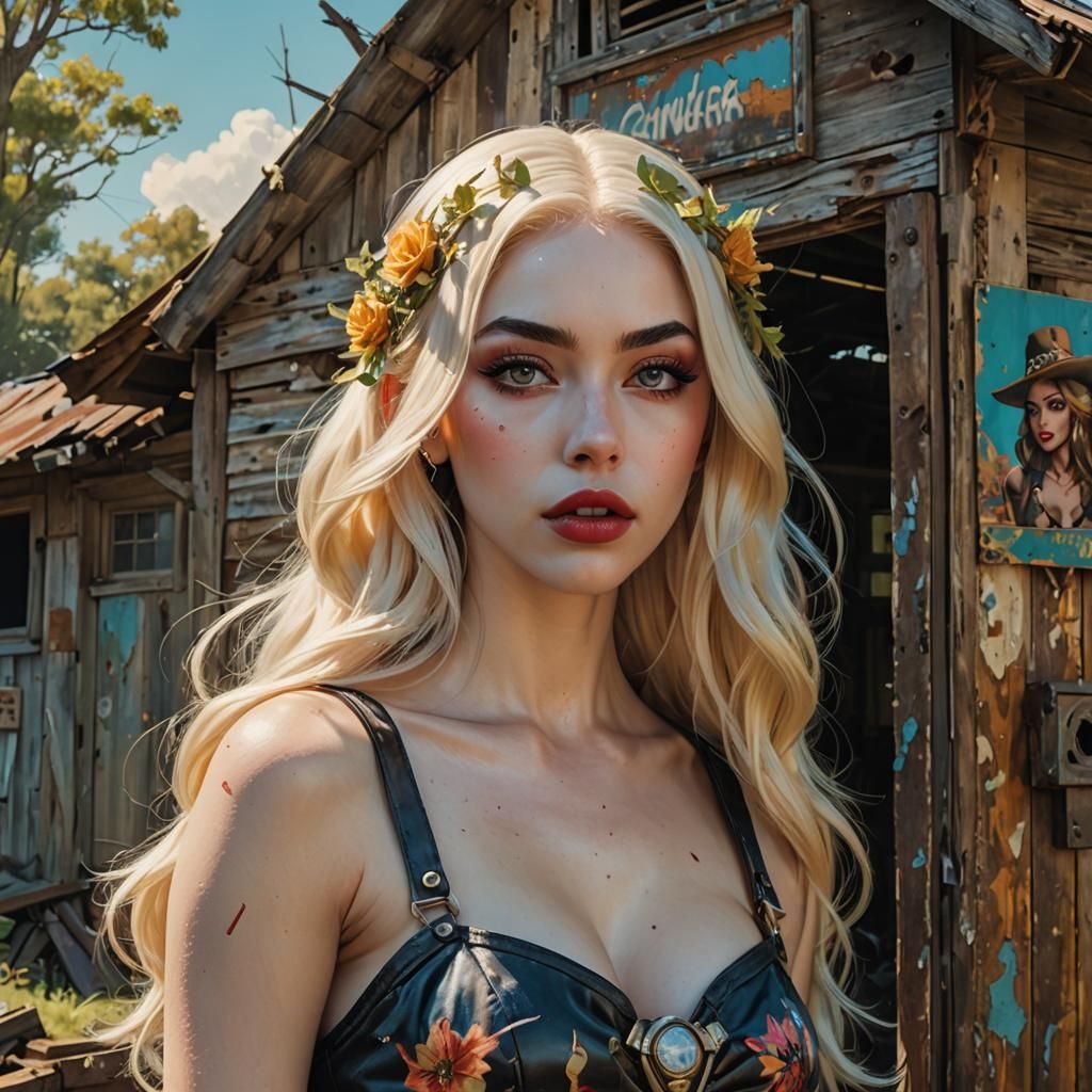 Ava Max Portrait in Pin-Up Comic Style