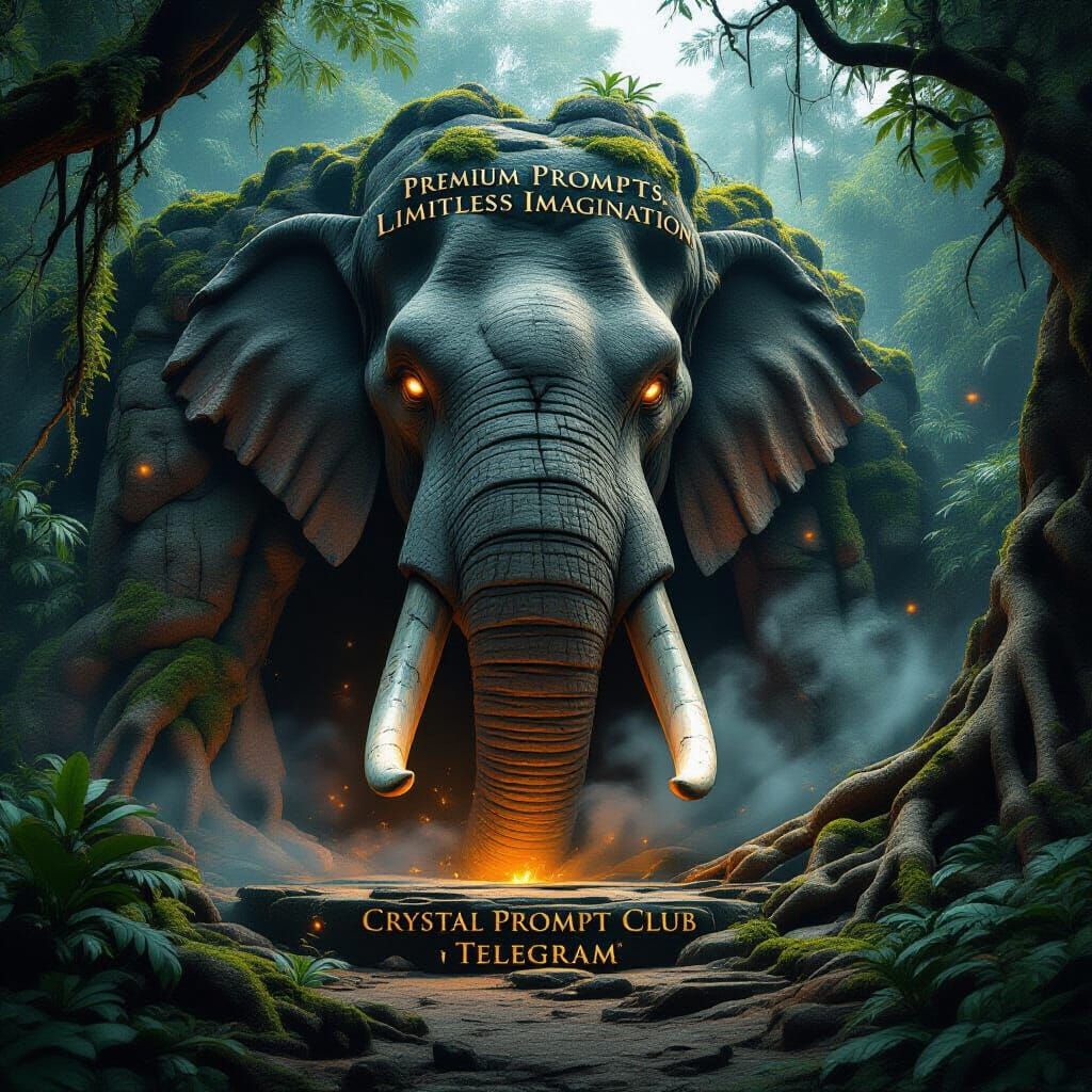 Mystical Elephant Head Cave Entrance in Jungle