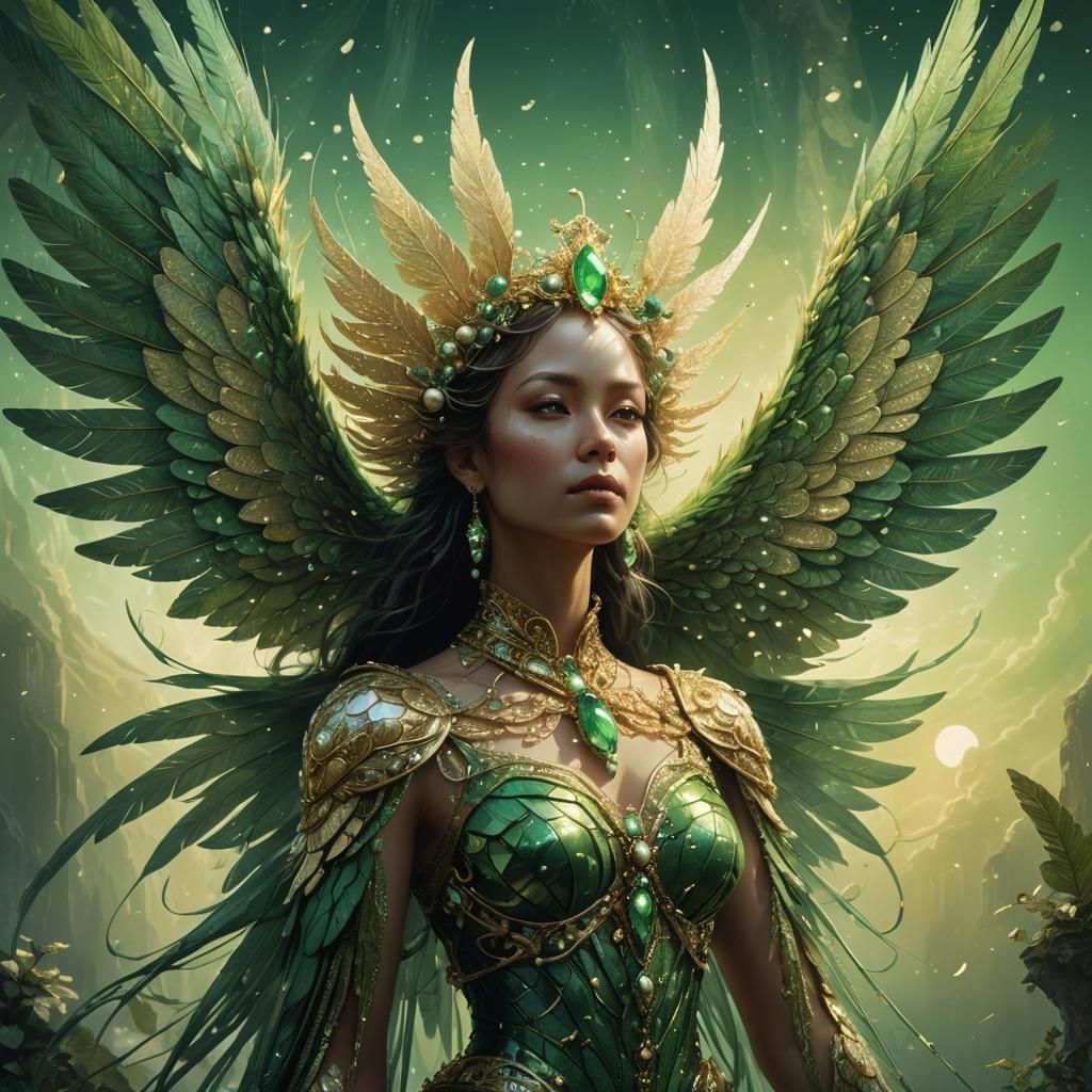 Winged Mistress in Pearls: Fantasy Concept Art