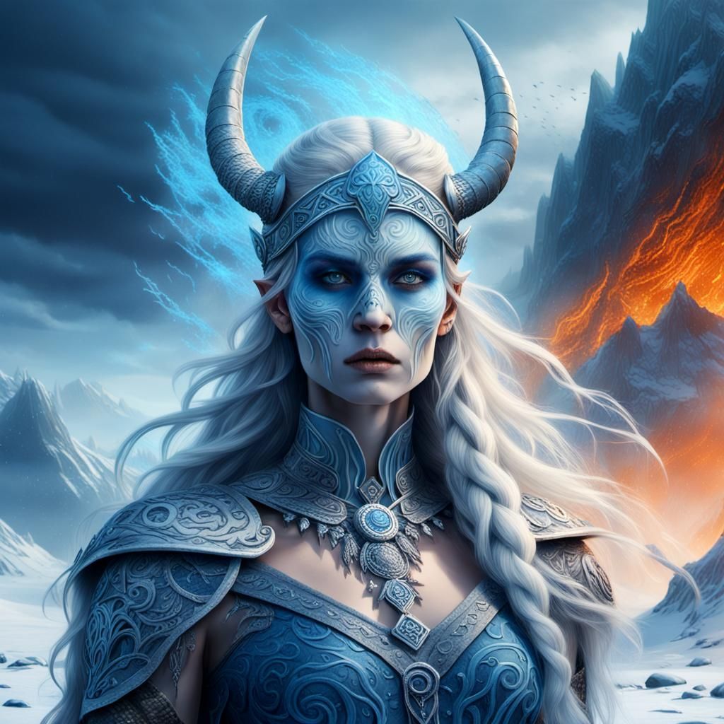 Hel, Nordic Goddess of the Underworld in Digital Art