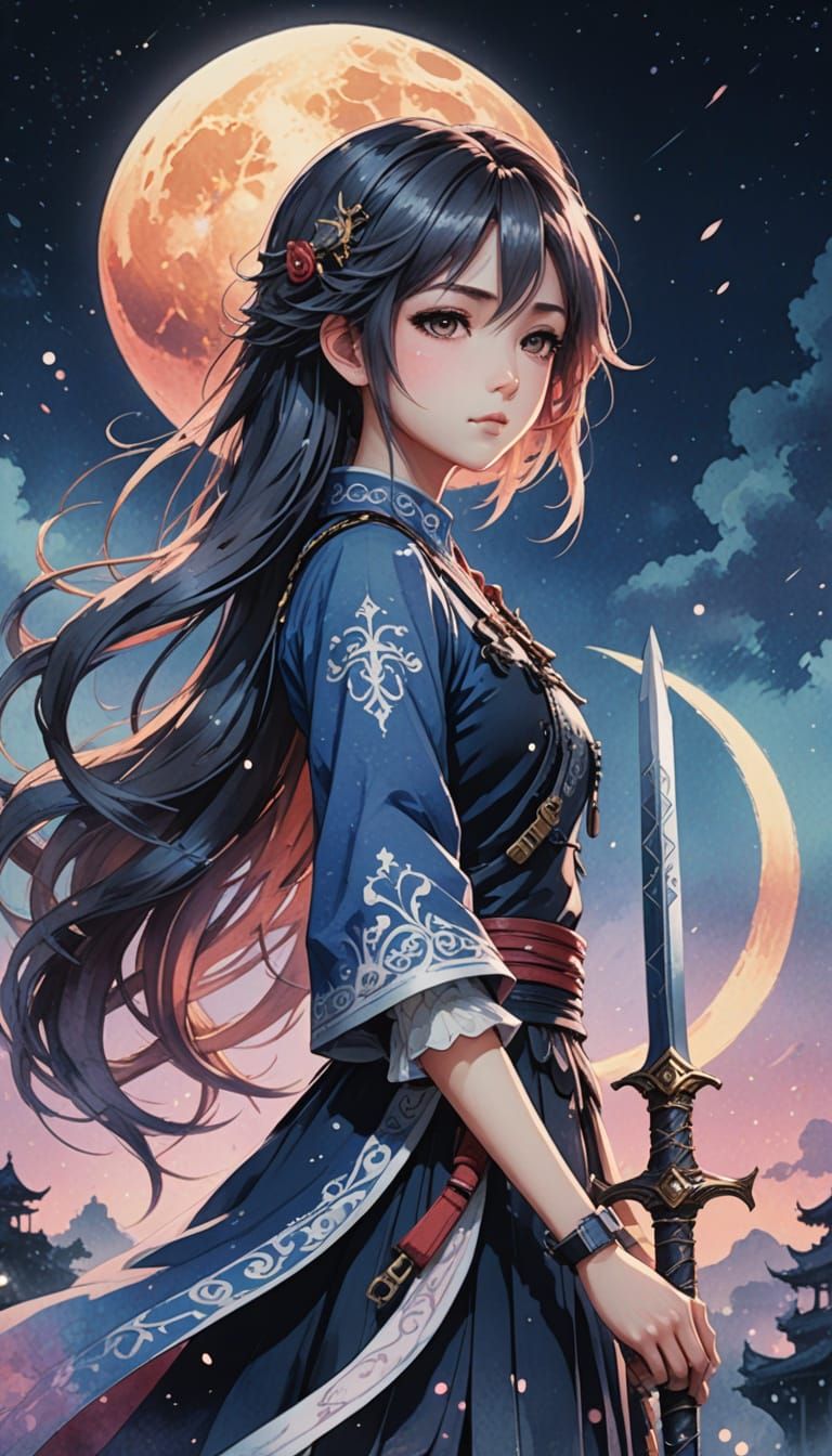 Anime Goddess Stands Against the Celestial Key