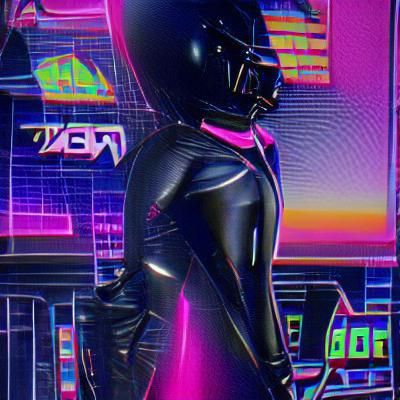 Abstract Black Synthwave Neon Design