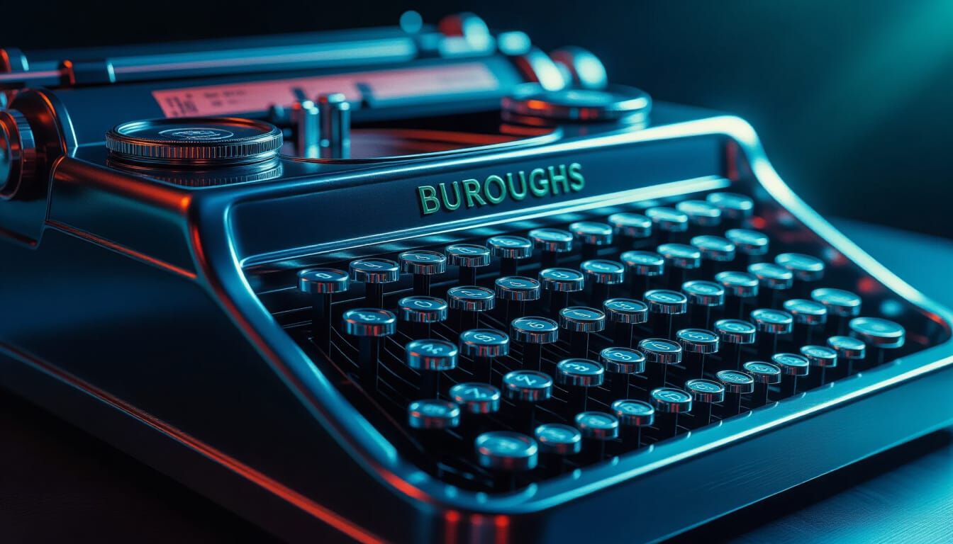 Hyperrealistic Burroughs Adding Machine Portrait