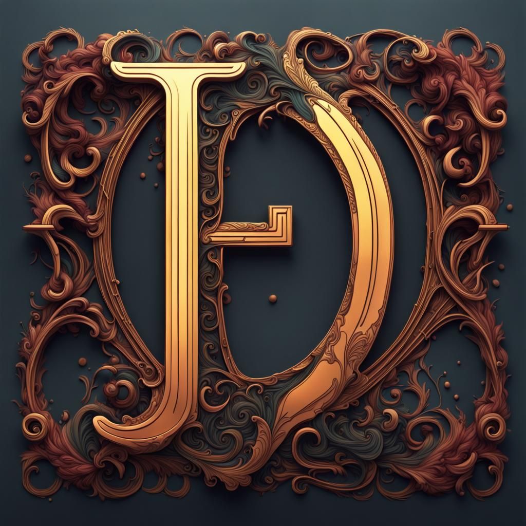 Linear Monogram of Letters J and A