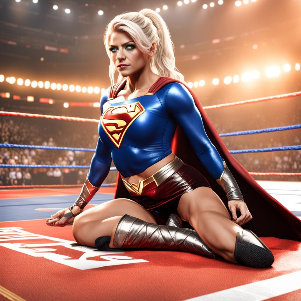 Alexa Bliss as Supergirl in WWE Ring: Matte Painting