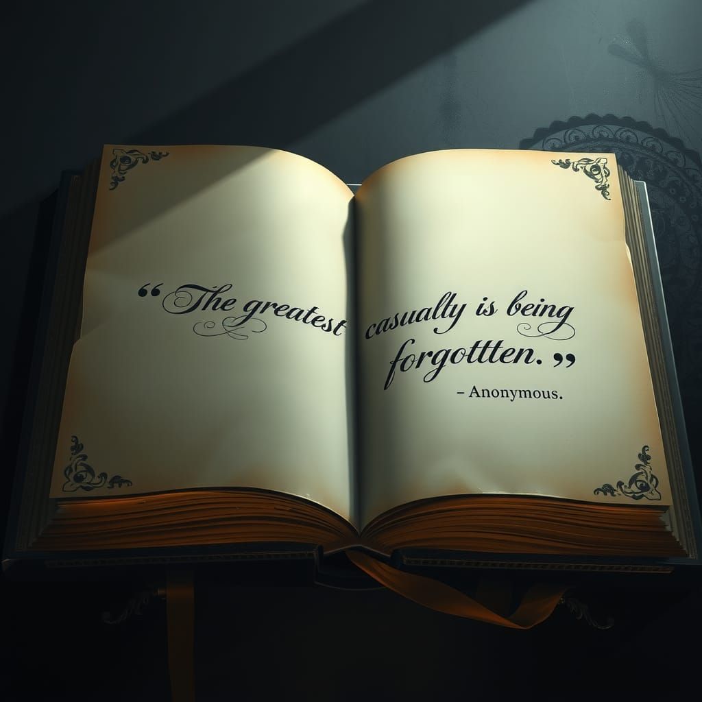 "The greatest casualty is being forgotten." - Anonymous