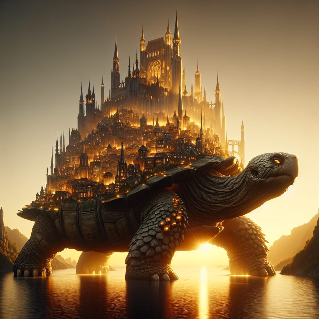 Twilight City on Colossal Tortoise Concept Art