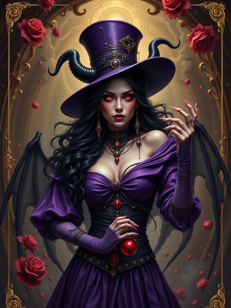 Voodoo Witch Dancing in Bio-Punk Style