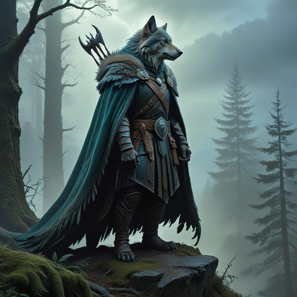 Hircine, God of the Hunt, in Art Nouveau Style